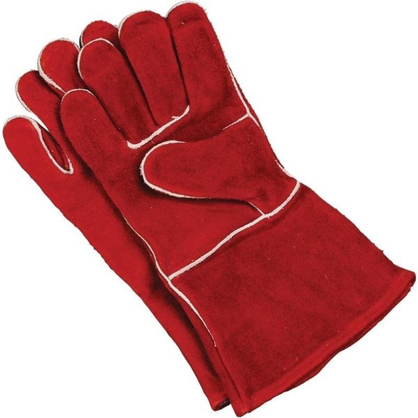 Imperial Fireplace Gloves, Cowhide Leather Lining, Cowhide Leather, Red KK0159
